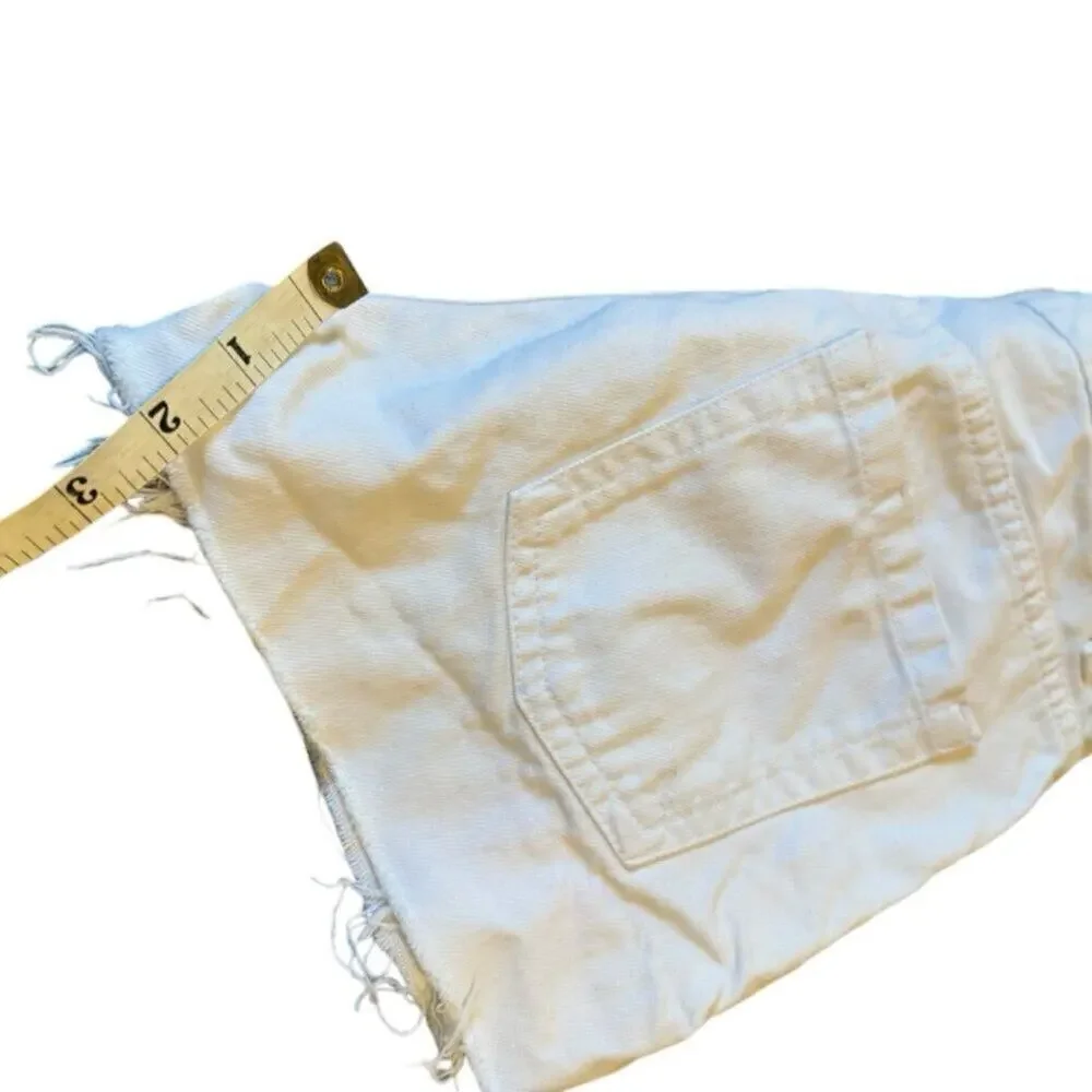 Topshop White Mom Cutoff Denim Shorts Size 8